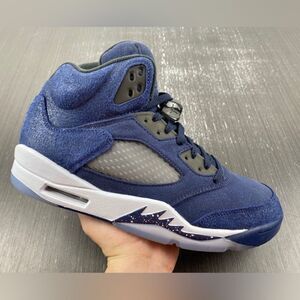 AIR JORDAN 5 MIDNIGHT NAVY black football grey FD6812-400 size 8 - 14
